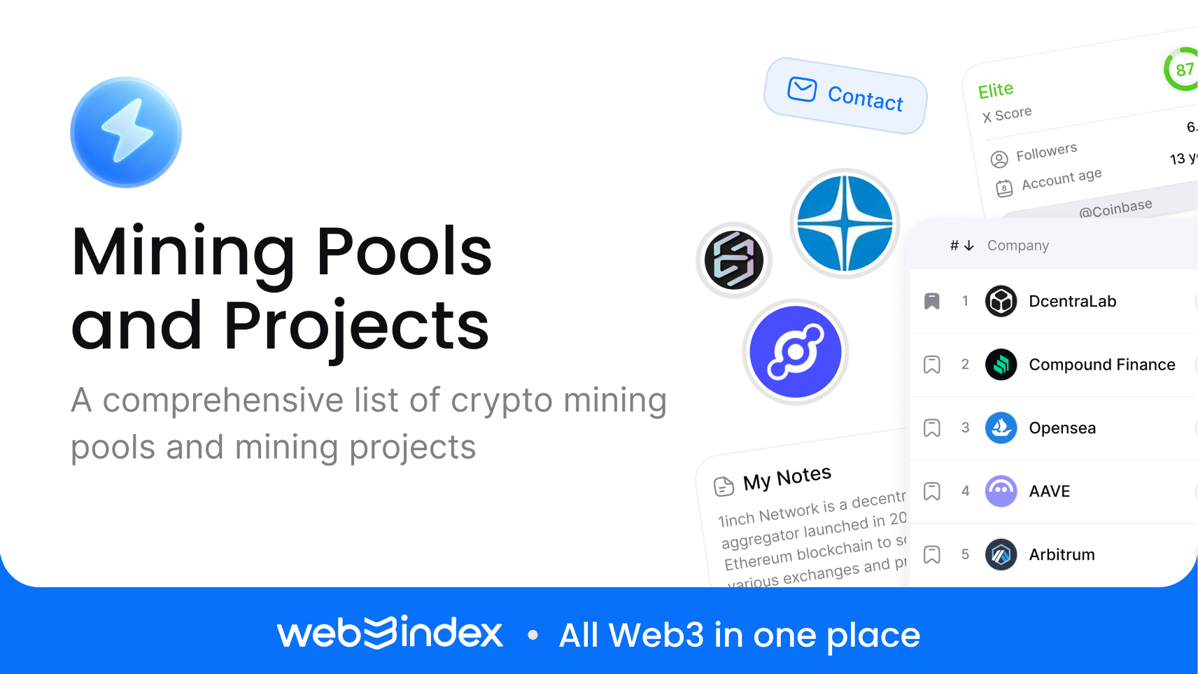 Mining Pools & Projects: List of 663 Platforms | Web3Index